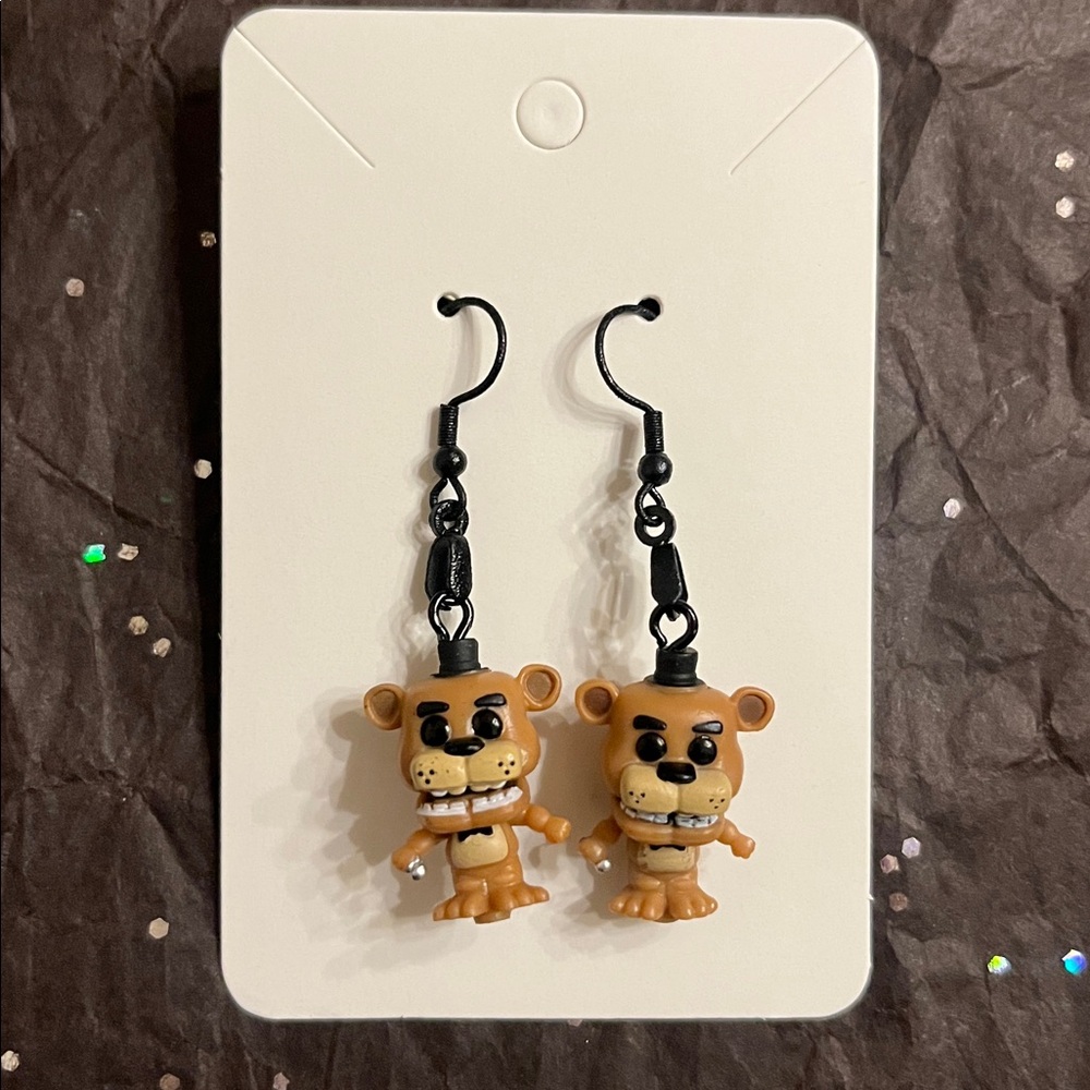 FNAF Theme Freddy Earrings - Bitty Pop Five Nights At Freddy’s Freddy #106 NIP